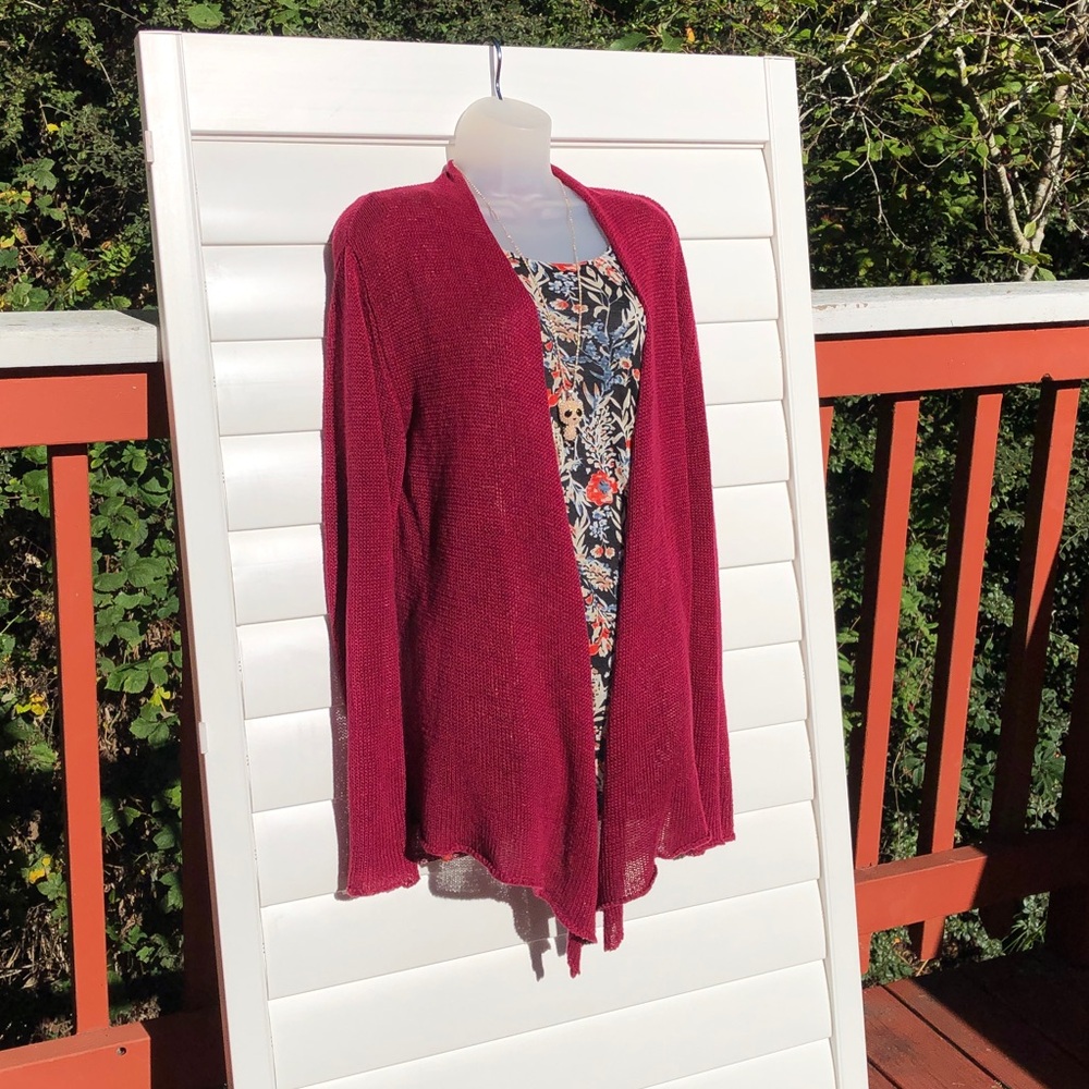 Cut Loose Red Sweater Classic Knit Relaxed Fit - Picture 3 of 13